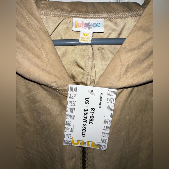 LuLaRoe “Jackie Jacket”  Women’s XXXL beige Lightweight cinch waist - Picture 3 of 10